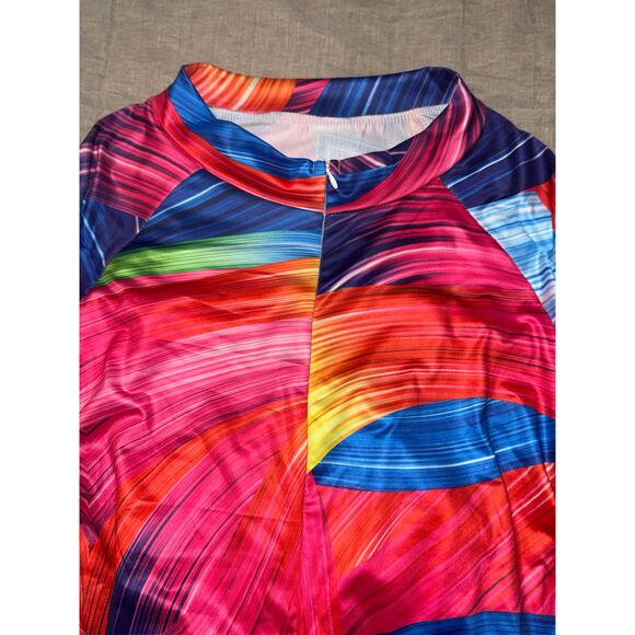 Maweii Allover Print Mock Neck Bodycon Dress size XL - Picture 4 of 6